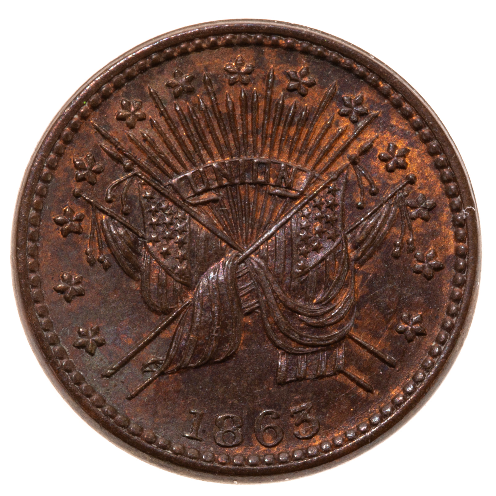 SIX HIGH GRADE CIVIL WAR TOKENS