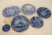 SIX HISTORICAL BLUE STAFFORDSH