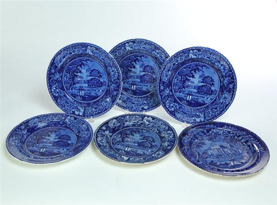 SIX HISTORICAL BLUE STAFFORDSHIRE