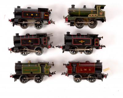 Six Hornby 0-gauge clockwork 040