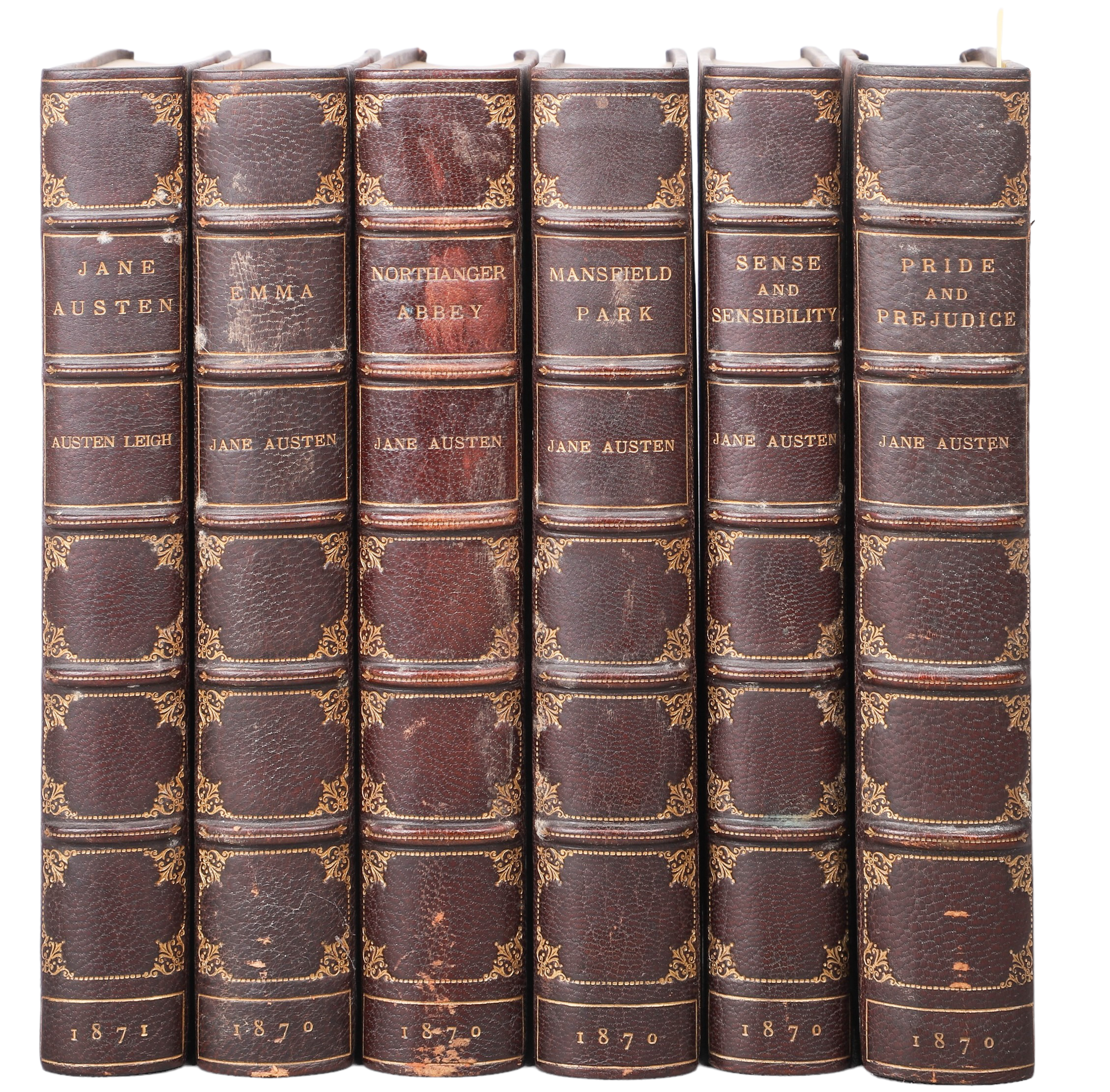 Six identically bound volumes in