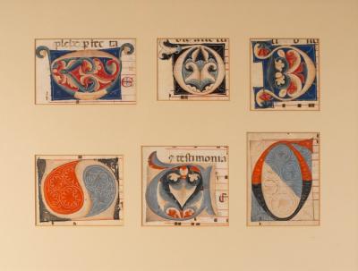 Six illuminated letters from a