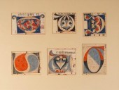 Six illuminated letters from a