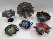 SIX IMPERIAL CARNIVAL GLASS VE