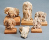 SIX INDIAN PINK POTTERY OR SAN