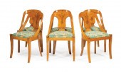 SIX INLAID MAPLE GONDOLA CHAIR