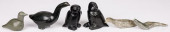 SIX INUIT CARVED BIRDS AND SEA
