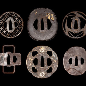 Six Iron Tsuba HEIANJO TSUBA: