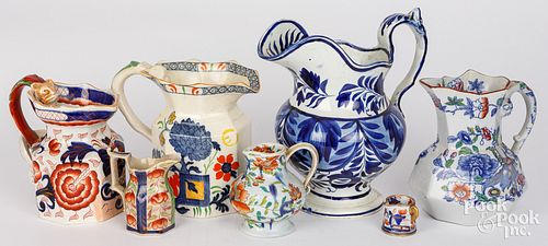 SIX IRONSTONE PITCHERS, 19TH/20TH