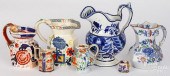 SIX IRONSTONE PITCHERS, 19TH/2