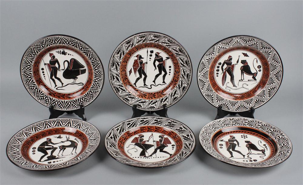 SIX ITALIAN CREAMWARE PLATES