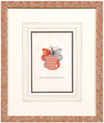 Six Italian heraldry lithographs: