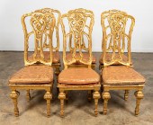 SIX ITALIAN ROCOCO STYLE GILTW