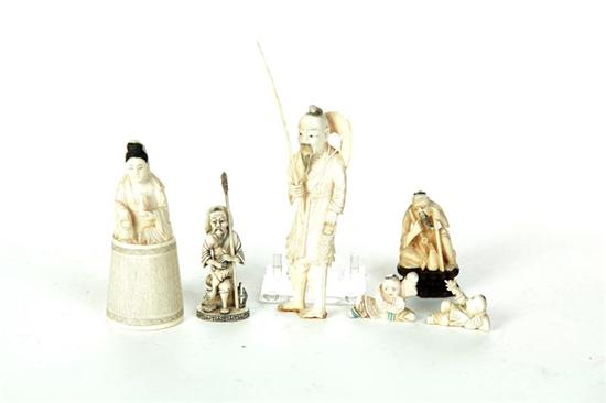 SIX IVORY FIGURES.  Asian  1st