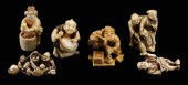 Six Ivory Netsukes Japanese, m