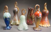 SIX JACK PINE ART GLASS VASES