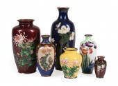 SIX JAPANESE CLOISONNE ENAMEL