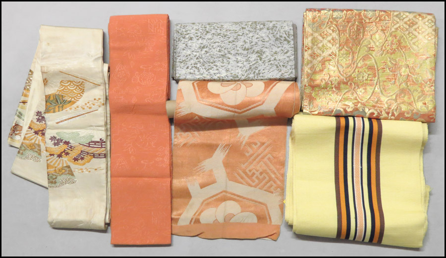 SIX JAPANESE OBI. Condition: No
