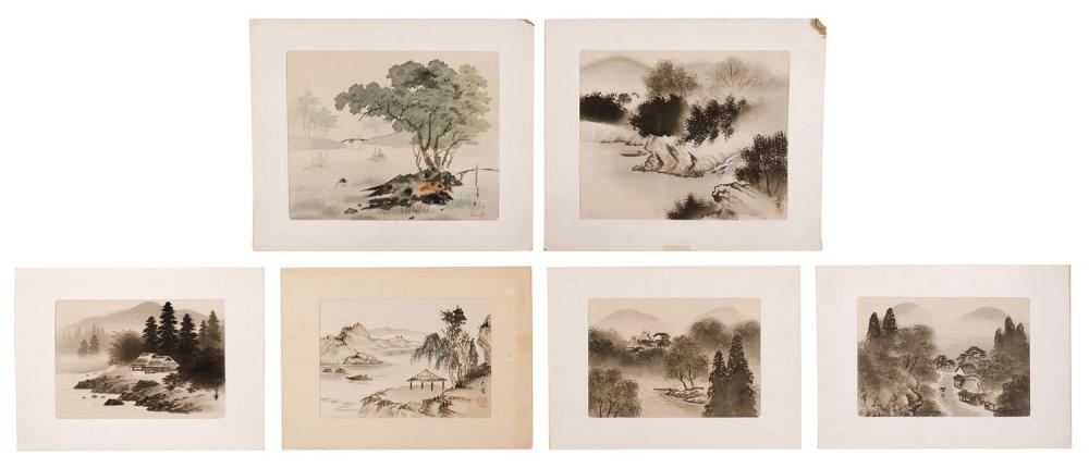 SIX JAPANESE WATERCOLORSSIX
