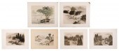 SIX JAPANESE WATERCOLORSSIX JA