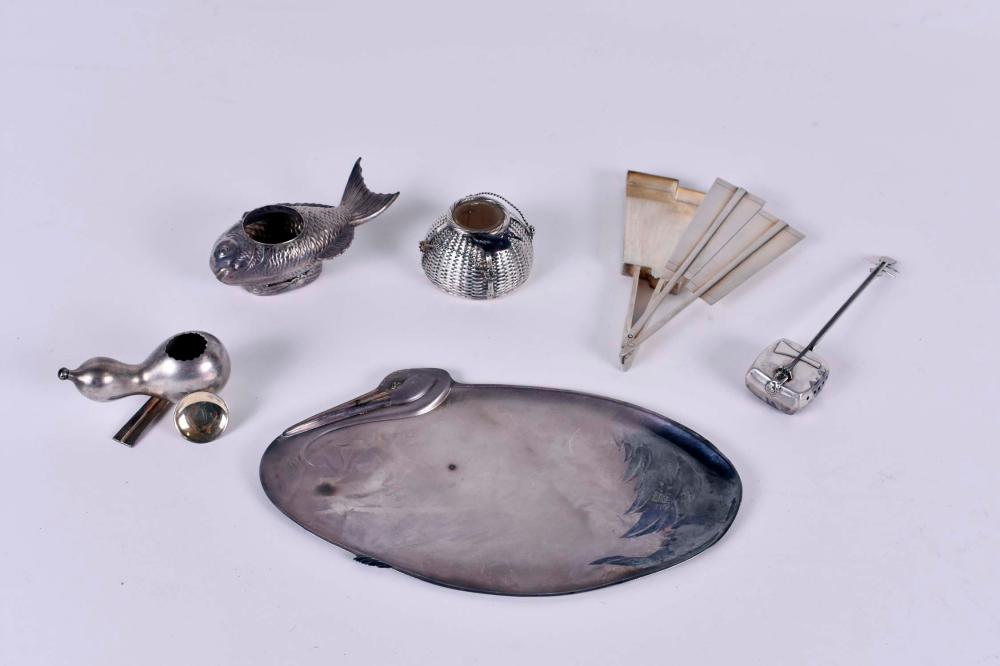 SIX JAPANESE/CHINESE SILVER