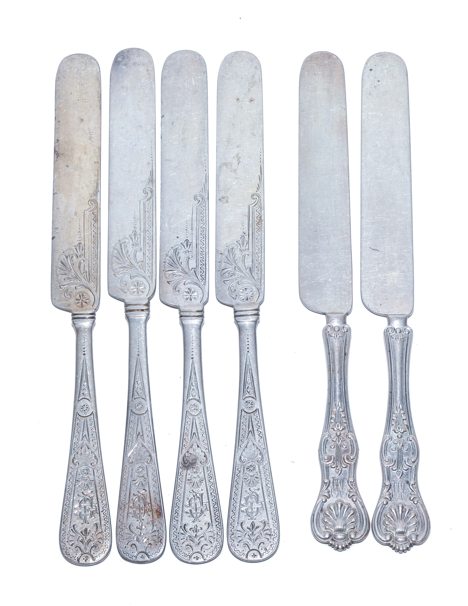 SIX JE CALDWELL STERLING FLAT