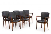 SIX JOHN WIDDICOMB ARMCHAIRS,