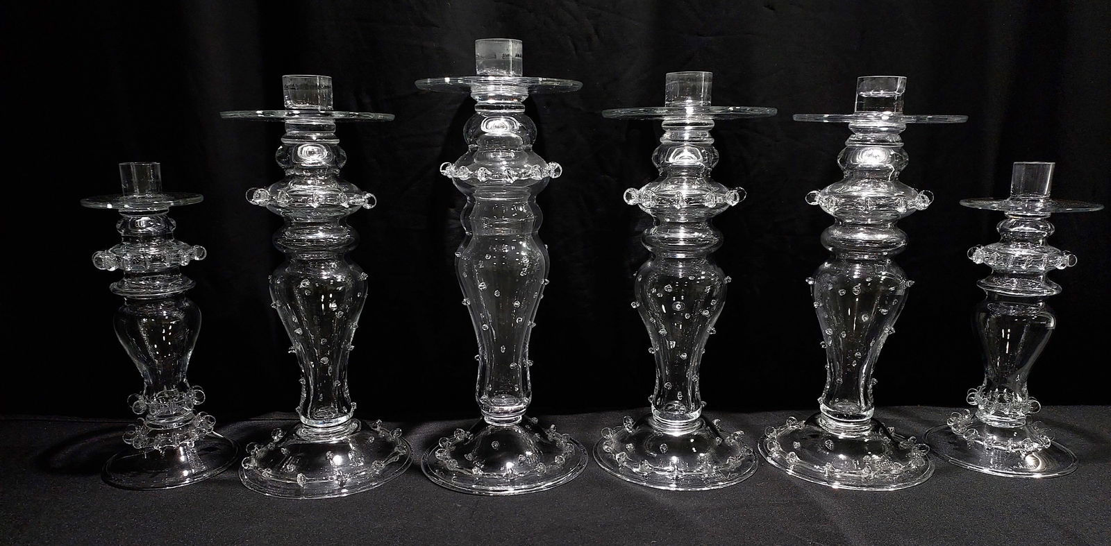 SIX JULISKA HAND BLOWN ART GLASS