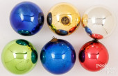 SIX KUGEL GLASS CHRISTMAS ORNA