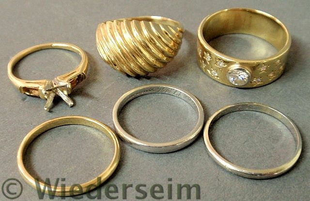 Six ladies rings- platinum