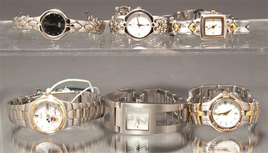 Six ladies' stainless steel wrist