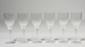 SIX LALIQUE "ANGE" ETCHED CRYS