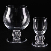 SIX LALIQUE GLASS SNIFTERS AND