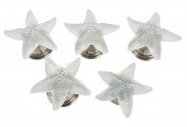 SIX LALIQUE GLASS STARFISH HAR