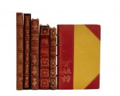 SIX LEATHER BOUND BOOKS TO MIT