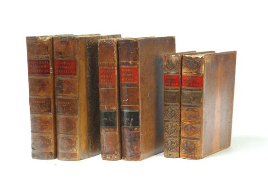 SIX LEATHERBOUND VOLUMES. 