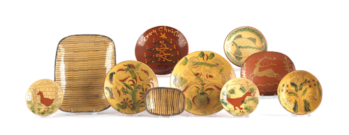 Six Lester Breininger redware