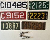 SIX LICENSE PLATES, FOUR CT PO
