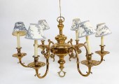 SIX-LIGHT BRASS CHANDELIERSix-