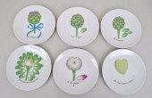 SIX LIMOGES PORCELAIN ARTICHOK