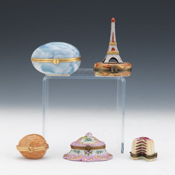 SIX LIMOGES PORCELAIN MINIATURE