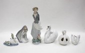 SIX LLADRO PORCELAIN FIGURINES