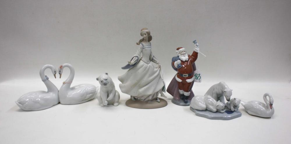 SIX LLADRO PORCELAIN FIGURINES,