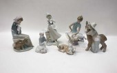 SIX LLADRO PORCELAIN FIGURINES