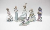 SIX LLADRO PORCELAIN FIGURINES