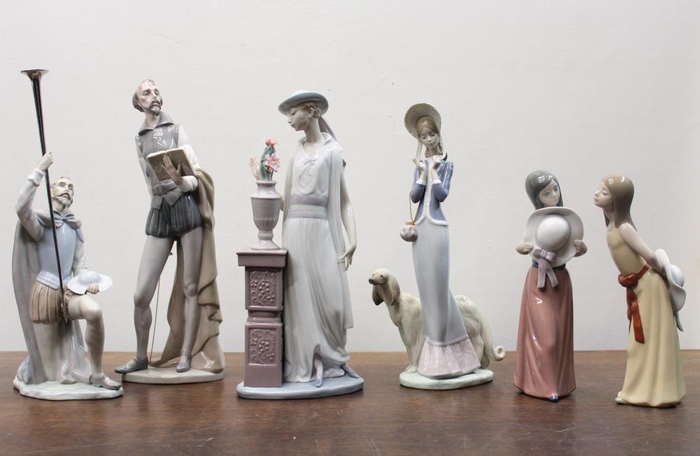 SIX LLADRO PORCELAIN FIGURINESSIX