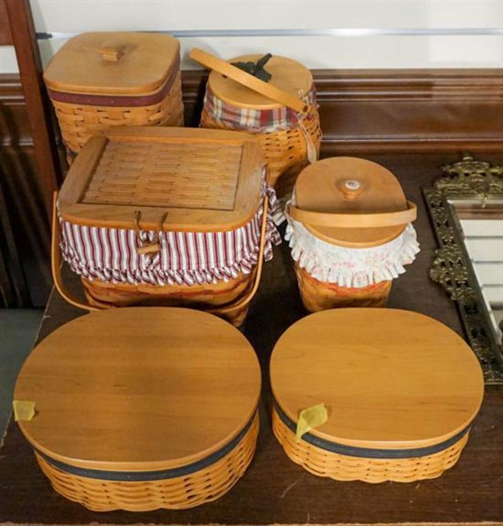 SIX LONGABERGER WOVEN BASKETSSix