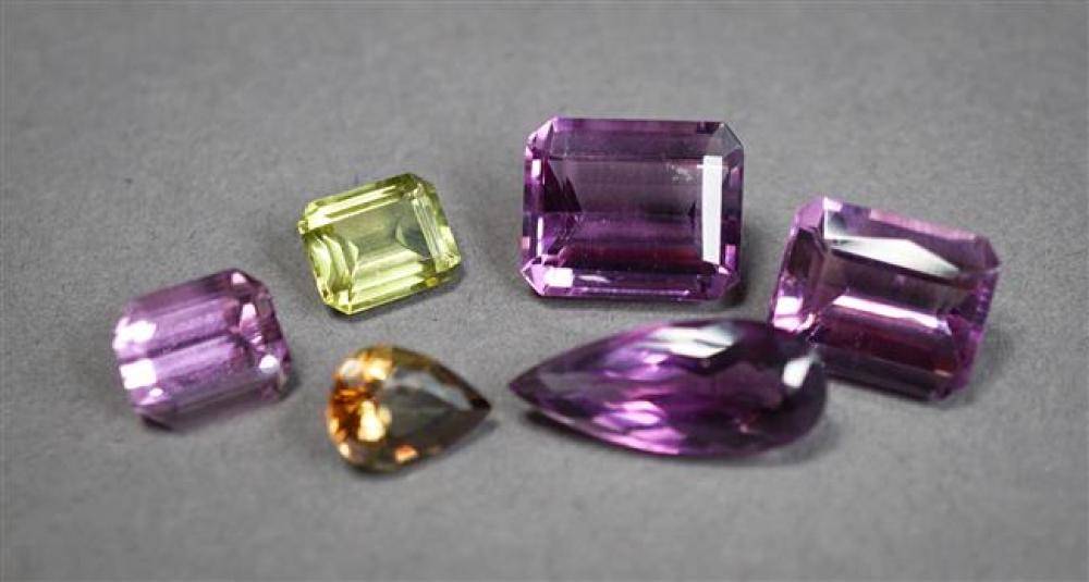 SIX LOOSE STONES, INCLUDING THREE