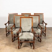 SIX LOUIS XIII STYLE UPHOLSTER