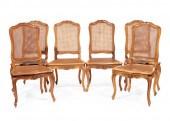 SIX LOUIS XV-STYLE CARVED OAK